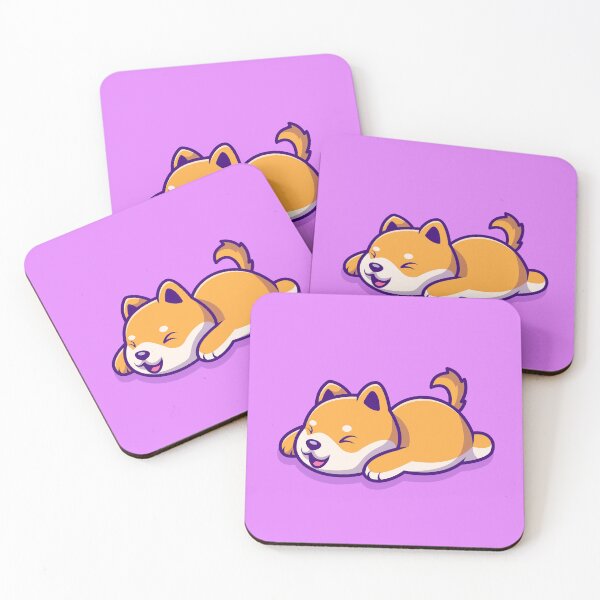 Item preview, "Cute Shiba Inu Dog Lying on the Floor Cartoon Vector Icon Illustration" designed and sold by hjian8219.