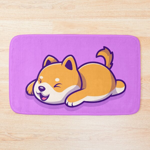Item preview, "Cute Shiba Inu Dog Lying on the Floor Cartoon Vector Icon Illustration" designed and sold by hjian8219.