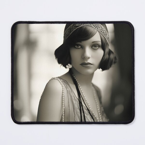 Item preview, black and white 1920s flapper photo designed and sold by dcrc.