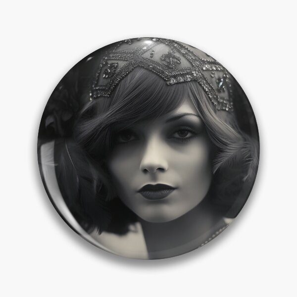 Item preview, black and white 1920s flapper photo designed and sold by dcrc.