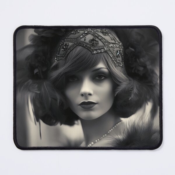 Item preview, black and white 1920s flapper photo designed and sold by dcrc.