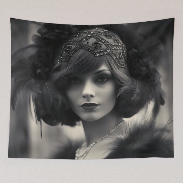 Item preview, black and white 1920s flapper photo designed and sold by dcrc.
