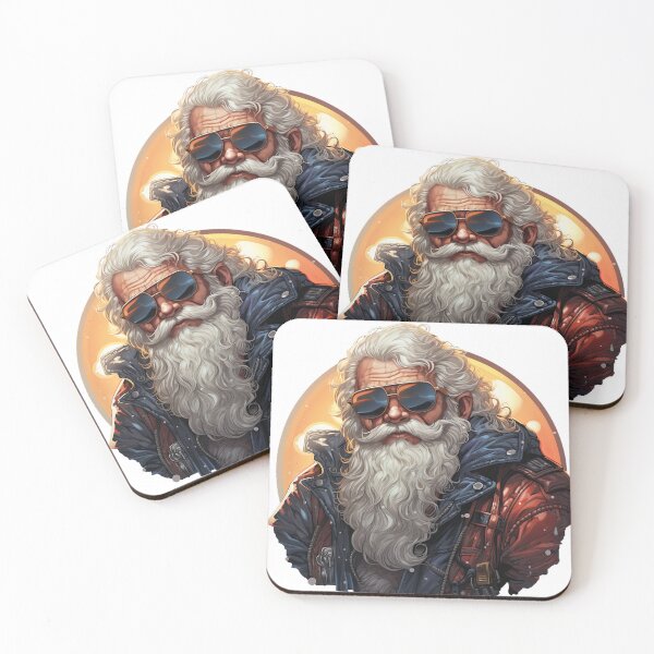 Item preview, California Dreamin' Santa - Retro Sunset Holiday Art Print designed and sold by SlayerOfKings.