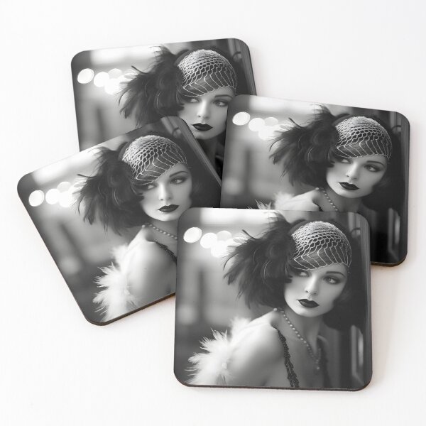 Item preview, black and white 1920s flapper photo, designed and sold by dcrc.