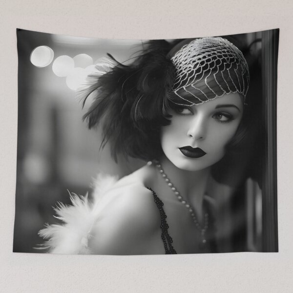 Item preview, black and white 1920s flapper photo, designed and sold by dcrc.