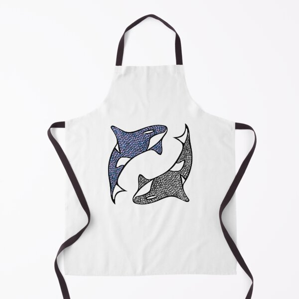 Item preview, Orcas Yin and Yang Save Me Whale Illustration purple and dark grey designed and sold by LittleHCreative.