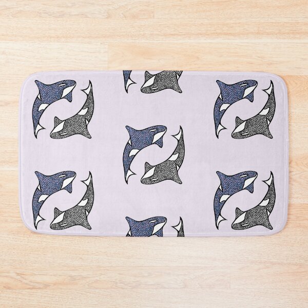 Item preview, Orcas Yin and Yang Save Me Whale Illustration purple and dark grey designed and sold by LittleHCreative.