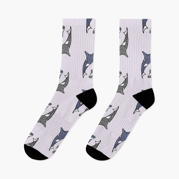 Item preview, Orcas Yin and Yang Save Me Whale Illustration purple and dark grey designed and sold by LittleHCreative.