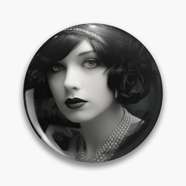 Item preview, black and white 1920s flapper photo designed and sold by dcrc.
