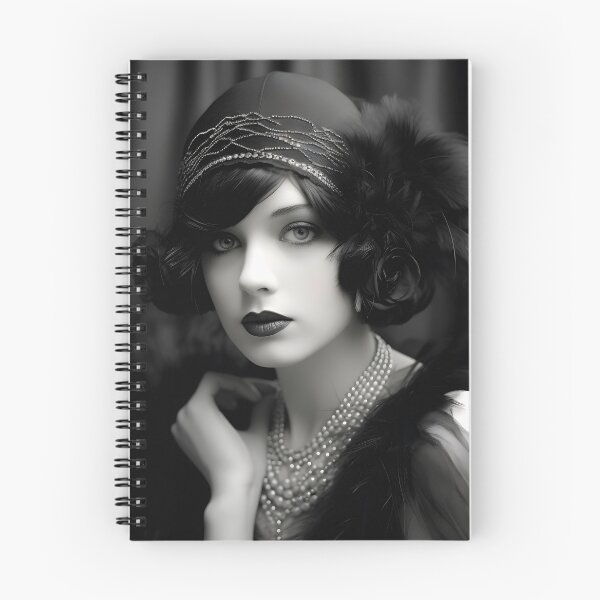 Item preview, black and white 1920s flapper photo designed and sold by dcrc.