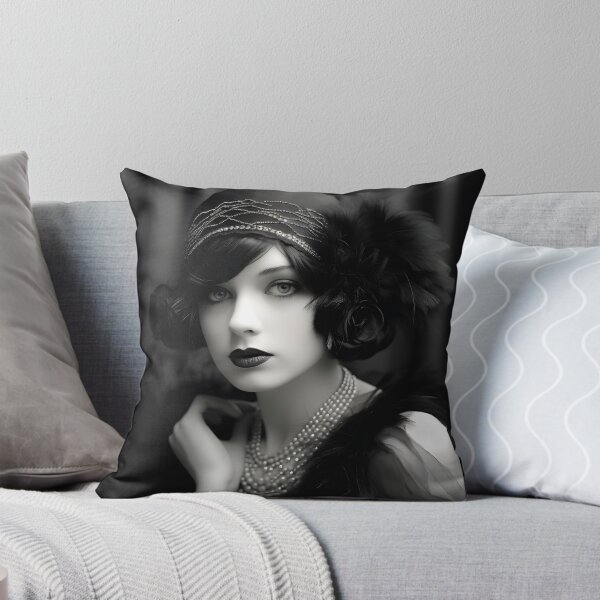 Item preview, black and white 1920s flapper photo designed and sold by dcrc.
