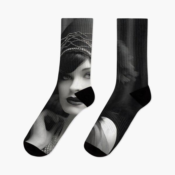 Item preview, black and white 1920s flapper photo designed and sold by dcrc.
