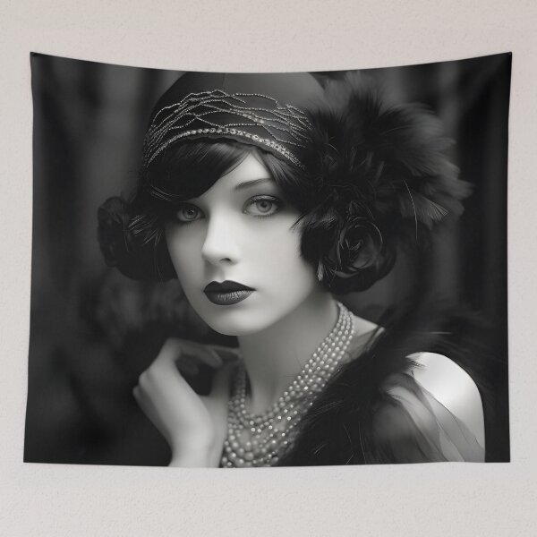 Item preview, black and white 1920s flapper photo designed and sold by dcrc.