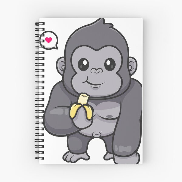 Item preview, Cute gorilla eating banana cartoon designed and sold by sasa-creations.