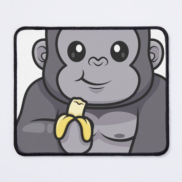 Item preview, Cute gorilla eating banana cartoon designed and sold by sasa-creations.