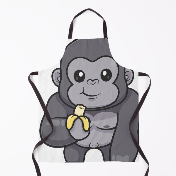Item preview, Cute gorilla eating banana cartoon designed and sold by sasa-creations.