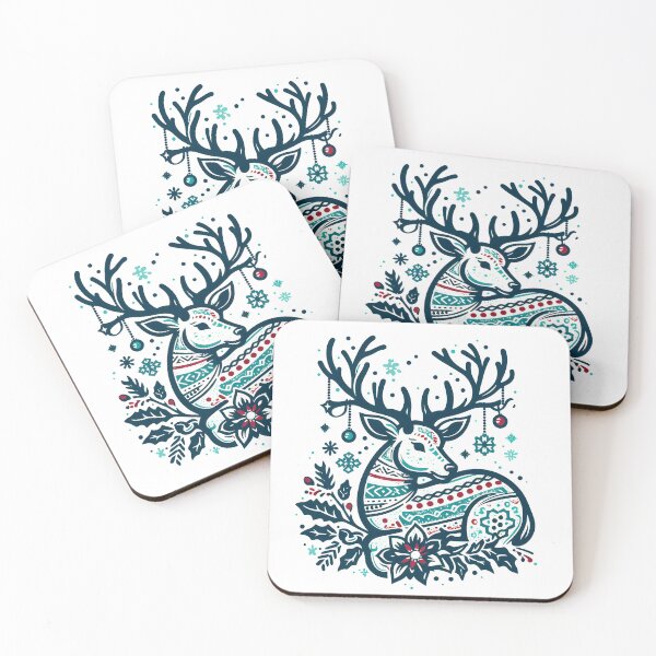 Item preview, Elegant Christmas Deer Vector Clipart - Festive Holiday Graphic designed and sold by CinEmmaDesign.