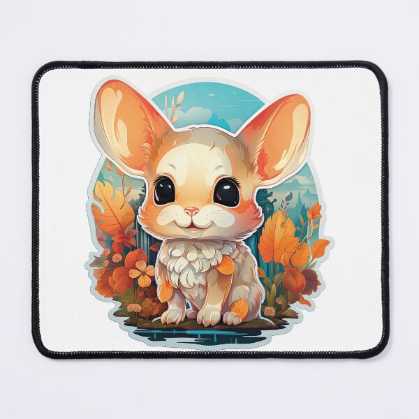 Item preview, Cute Long Ears Jerboa with flowers designed and sold by Mobius Spot Collective.