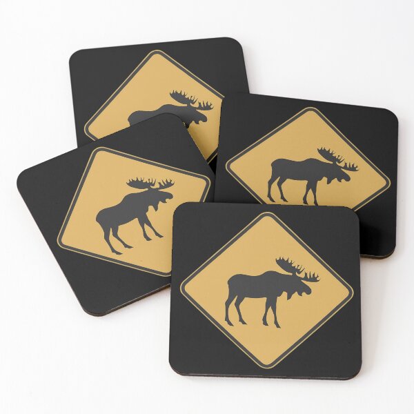 Item preview, Moose Warning Road Sign designed and sold by FlexYourMind.