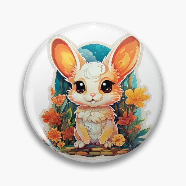 Item preview, Cute Long Ears Jerboa with flowers designed and sold by Mobius Spot Collective.