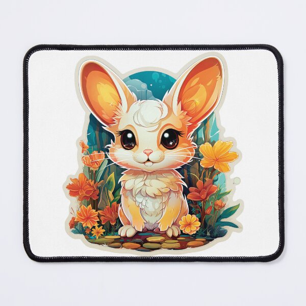 Item preview, Cute Long Ears Jerboa with flowers designed and sold by Mobius Spot Collective.