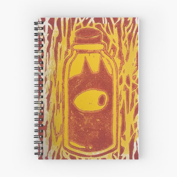 Item preview, Luci in a glass linocut print designed and sold by jatilda.
