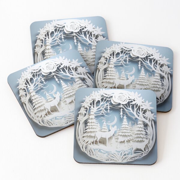 Item preview, ornate decorative papercut winter scene designed and sold by dcrc.
