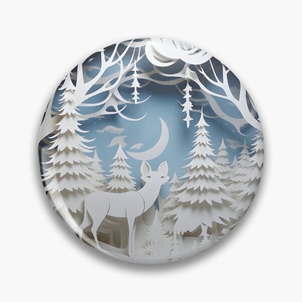 Item preview, ornate decorative papercut winter scene designed and sold by dcrc.