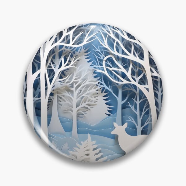 Item preview, ornate decorative papercut winter scene designed and sold by dcrc.