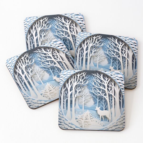 Item preview, ornate decorative papercut winter scene designed and sold by dcrc.