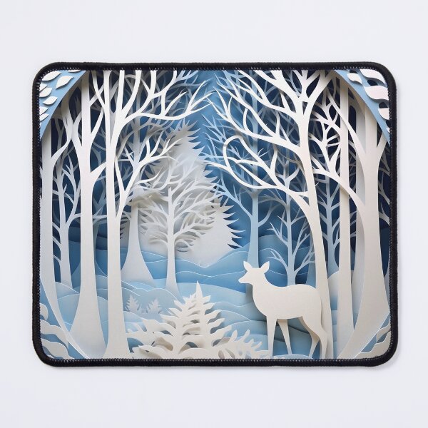 Item preview, ornate decorative papercut winter scene designed and sold by dcrc.