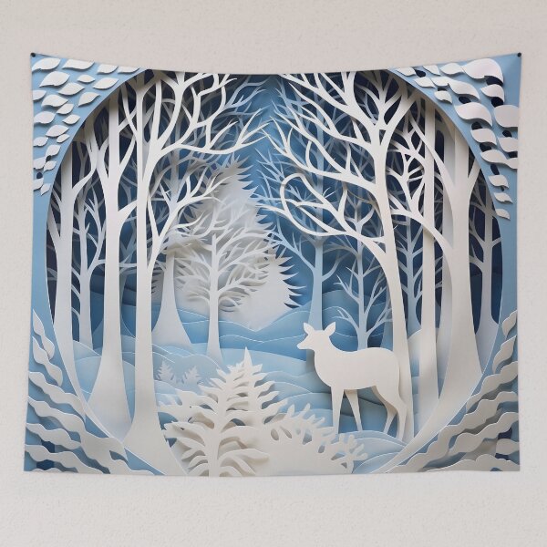 Item preview, ornate decorative papercut winter scene designed and sold by dcrc.