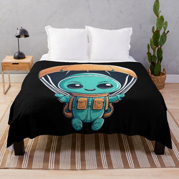 Item preview, Cute Alien Parachuting designed and sold by CosmicVenture.