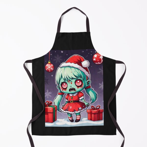 Item preview, Xmas creepy cute zombie girl kawaii designed and sold by MetalSatyrShop.