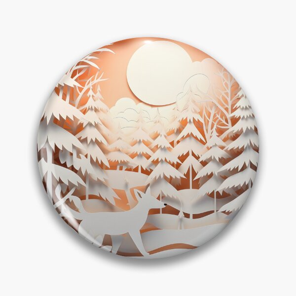 Item preview, ornate decorative papercut winter scene designed and sold by dcrc.