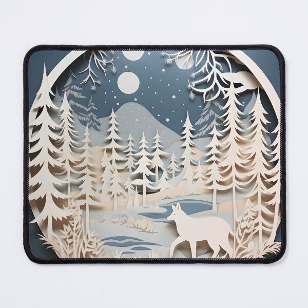 Item preview, ornate decorative papercut winter scene designed and sold by dcrc.