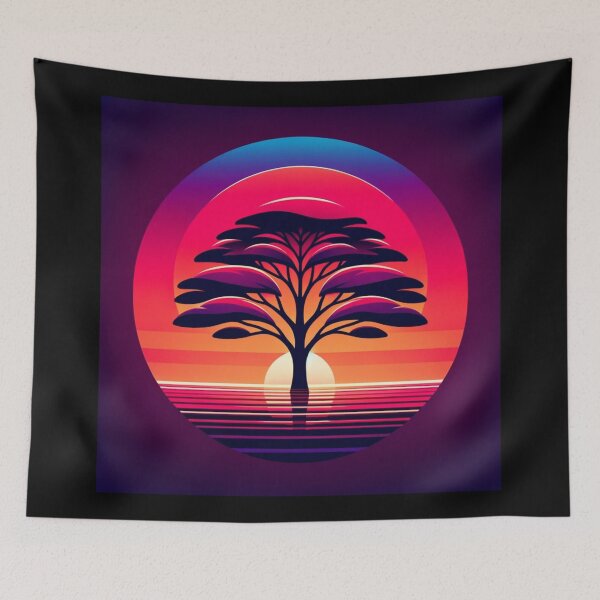 Item preview, Elegant Tree At Sunset: Fusion Of Nature And Minimalism designed and sold by LIAMRIVIERART.