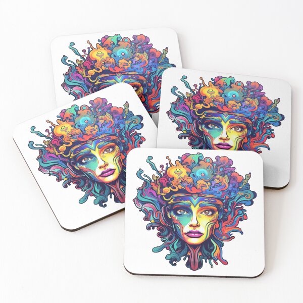Item preview, Brightly Colored Woman With Paint Swirls For Hair designed and sold by ReverseBleach.