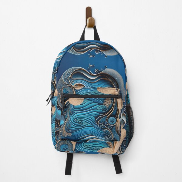 Item preview, Embossed Textured Waves-Blue and Brown designed and sold by Witsprings.