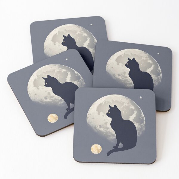 Item preview, Cat against the background of the moon designed and sold by GallaMoon.