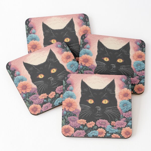 Item preview, Weird retro Black Cat  designed and sold by Catophile.