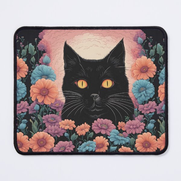 Item preview, Weird retro Black Cat  designed and sold by Catophile.