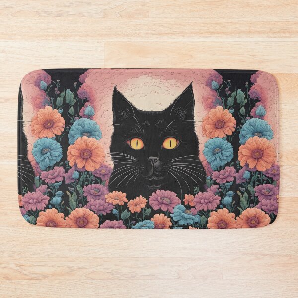 Item preview, Weird retro Black Cat  designed and sold by Catophile.