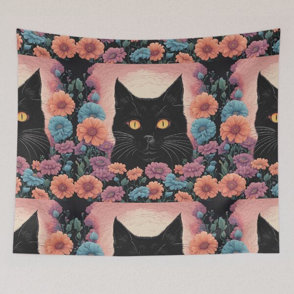 Item preview, Weird retro Black Cat  designed and sold by Catophile.