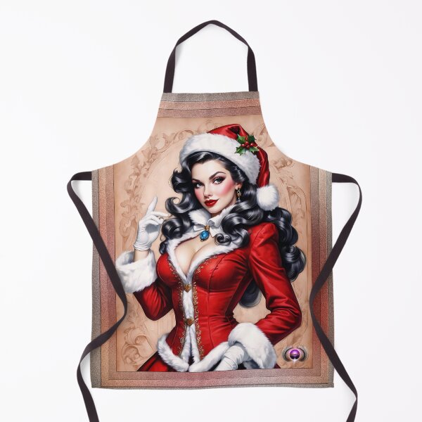Item preview, Santa's Beautiful Pin Up Christmas Helper AI Concept Art Portrait by Xzendor7 designed and sold by Xzendor7 Digital Art Creations.