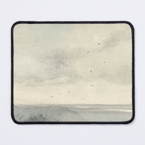 Item preview, Gray Modern Abstract Landscape Painting With Birds designed and sold by Melindabythesea.