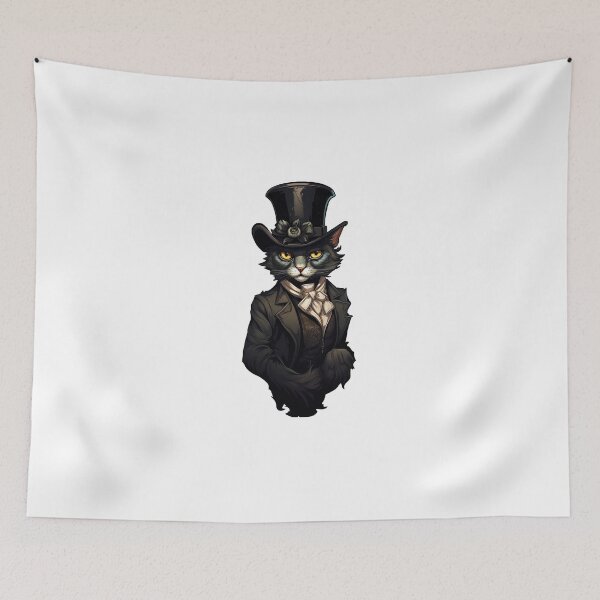 Item preview, Black Cat Wearing A Suit & Top Hat designed and sold by ReverseBleach.