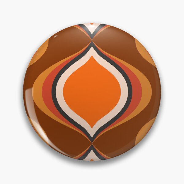 Item preview, 70s retro brown and orange wawe vintage pattern designed and sold by PG Illustration.