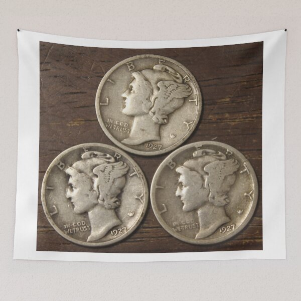 Item preview, 3 Mercury Dimes 1927 PDS designed and sold by coinsxcrochet.