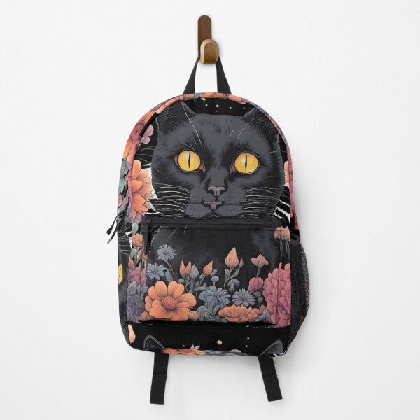 Item preview, Weird retro Black Cat psychedelic colorful designed and sold by Catophile.